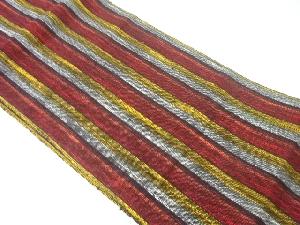 手織り真綿紬縞織出し名古屋帯